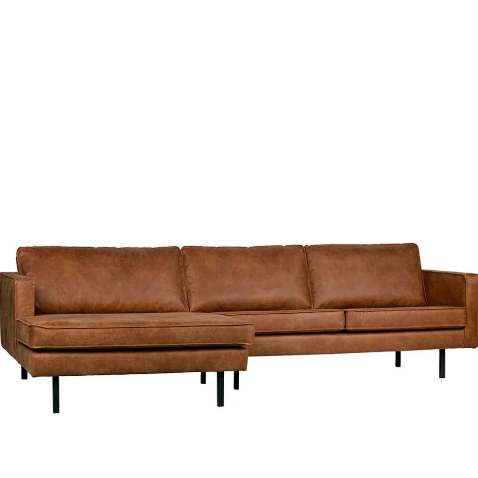 Kantiges Echtleder Ecksofa in Cognac Braun - Artemi^Wohnen Online