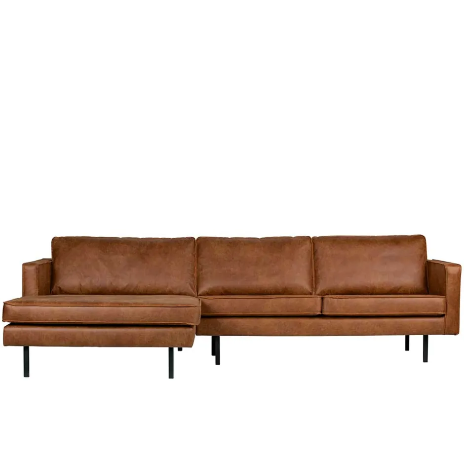 Kantiges Echtleder Ecksofa in Cognac Braun - Artemi^Wohnen Online