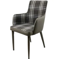 Karierter Esszimmerstuhl im Retro Stil - Gondama (2er Set)^Wohnen Clearance