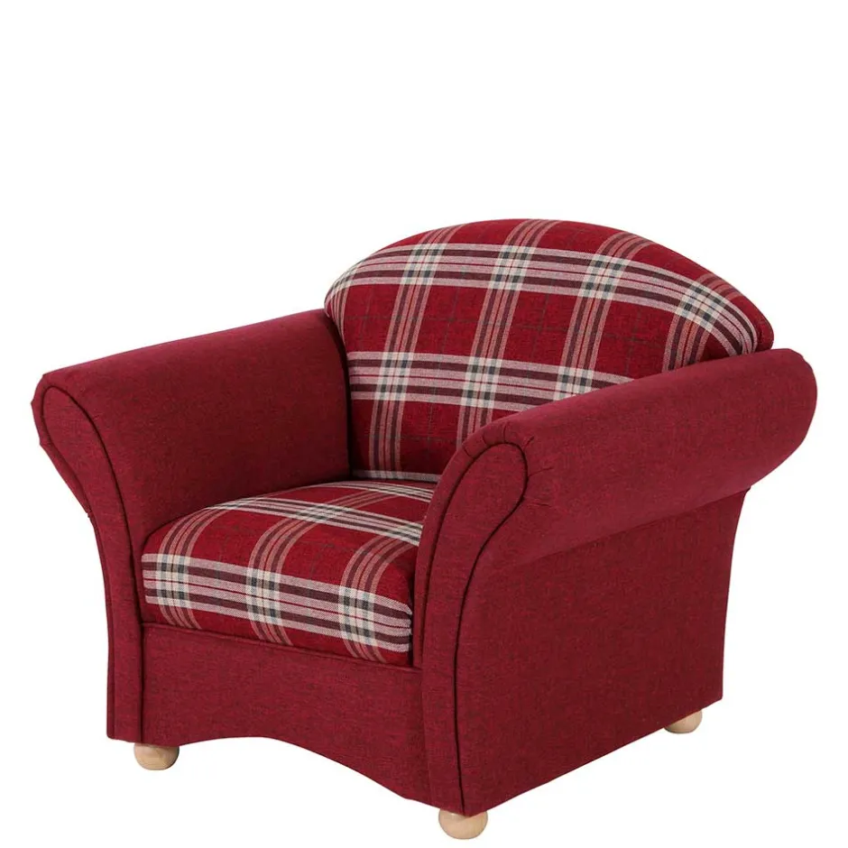Karierter Sessel in Rot - Landhaus - Lyatea^Wohnen New
