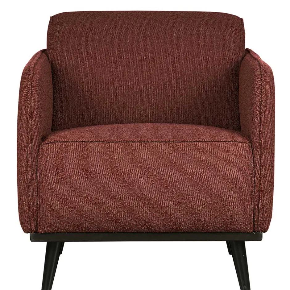 Kastanienfarbener Boucle Polstersessel mit Federkern - Asmatio^Wohnen Sale