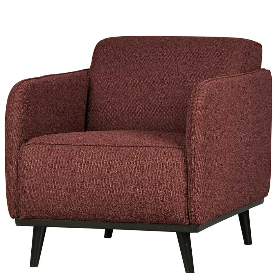 Kastanienfarbener Boucle Polstersessel mit Federkern - Asmatio^Wohnen Sale