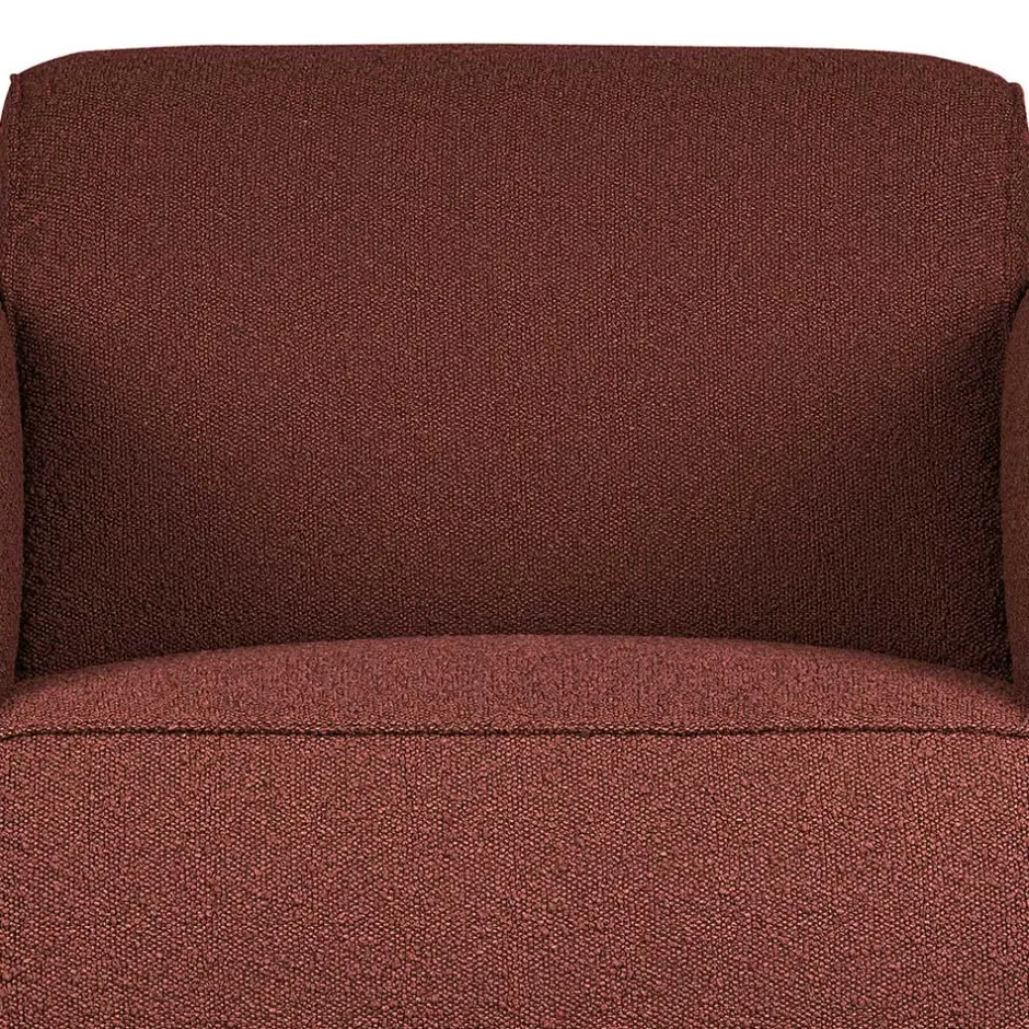 Kastanienfarbener Boucle Polstersessel mit Federkern - Asmatio^Wohnen Sale