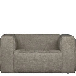 Wohnen Kastiger Sessel aus Webstoff in Beigegrau - Babro