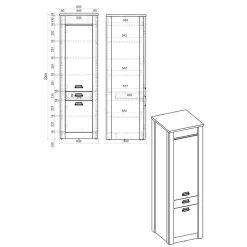 Küche Hochschrank in verwitterter Holzoptik - Garisa^Wohnen Clearance