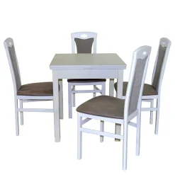 Wohnen Küchen Essgruppe in Weiß - Erobica (fünfteilig)