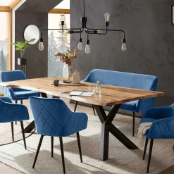 Wohnen Küchenbank in Blau mit Schwarz - Zarcon