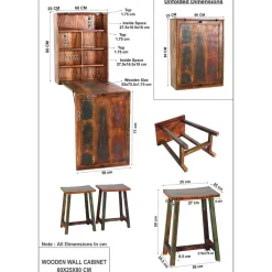 Küchenbar ausklappbar im Shabby Chic - Jamaica (dreiteilig)^Wohnen