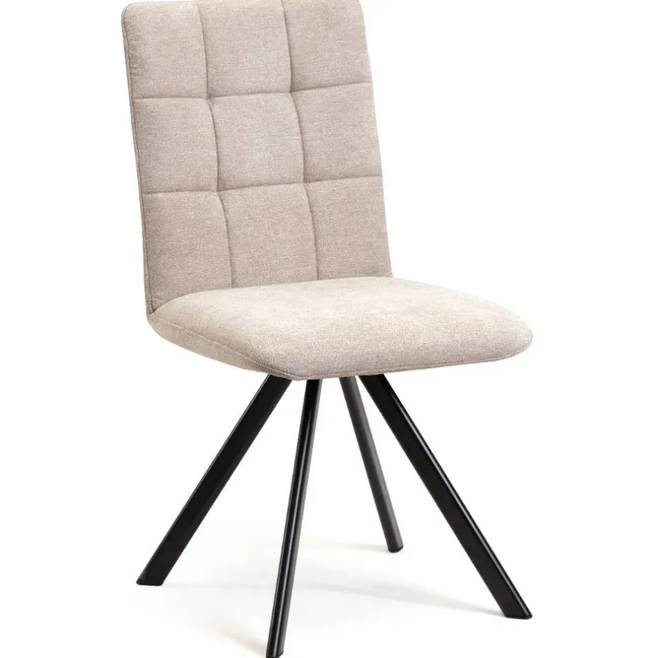 Wohnen Küchen-Drehstühle in Beige und Schwarz - Yvons (2er Set)