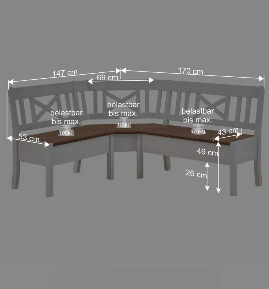 Wohnen Kücheneckbank Barlad mit Truhe