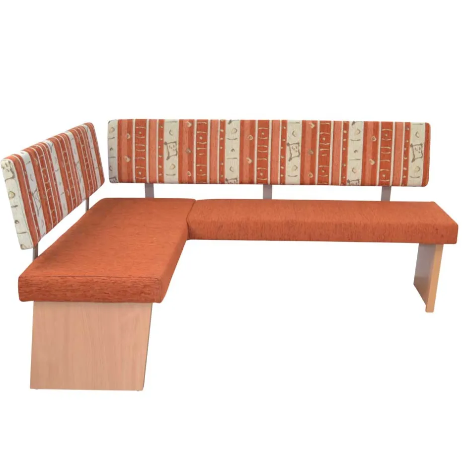 Wohnen Küchen-Eckbank in Orange und Buche Natur - Nenya