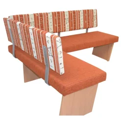 Wohnen Küchen-Eckbank in Orange und Buche Natur - Nenya