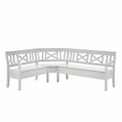 Wohnen Kücheneckbank Onesti in Weiß Kiefer massiv