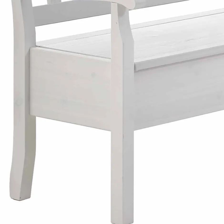 Wohnen Kücheneckbank Onesti in Weiß Kiefer massiv