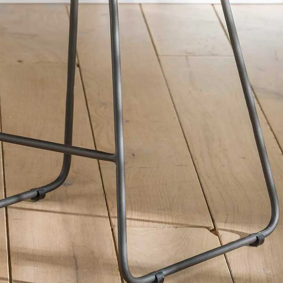 Wohnen Küchenhocker mit Holzsitz & Bügelgestell - Ise (2er Set)