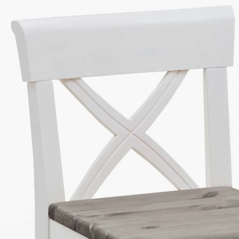 Wohnen Küchenhocker Yoan in Weiß Grau