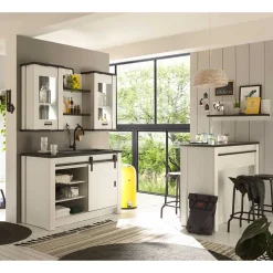 Küchenmöbel mit Theke in Weiß & Grau - Eture (sechsteilig)^Wohnen Online