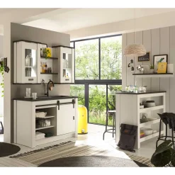 Küchenmöbel mit Theke in Weiß & Grau - Eture (sechsteilig)^Wohnen Online