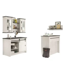 Küchenmöbel mit Theke in Weiß & Grau - Eture (sechsteilig)^Wohnen Online