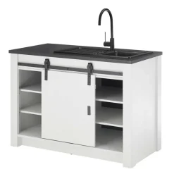 Küchenmöbel mit Theke in Weiß & Grau - Eture (sechsteilig)^Wohnen Online