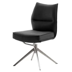 Küchenstuhl aus Leder und Edelstahl - Simael (2er Set)^Wohnen Online