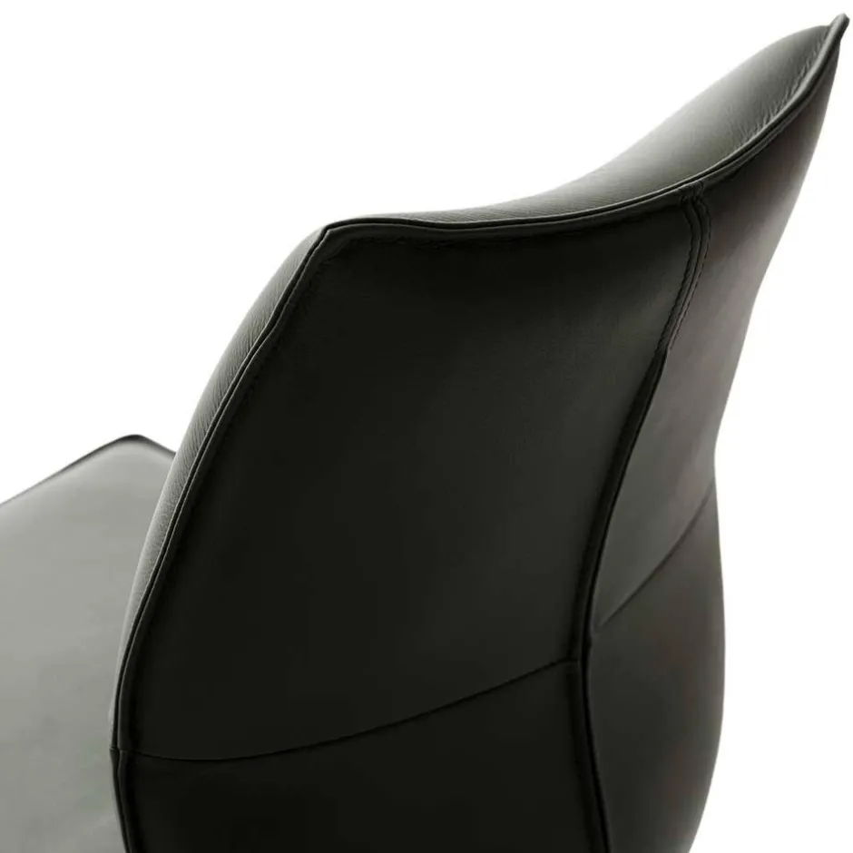 Küchenstuhl aus Leder und Edelstahl - Simael (2er Set)^Wohnen Online