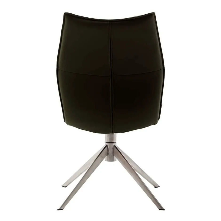 Küchenstuhl aus Leder und Edelstahl - Simael (2er Set)^Wohnen Online