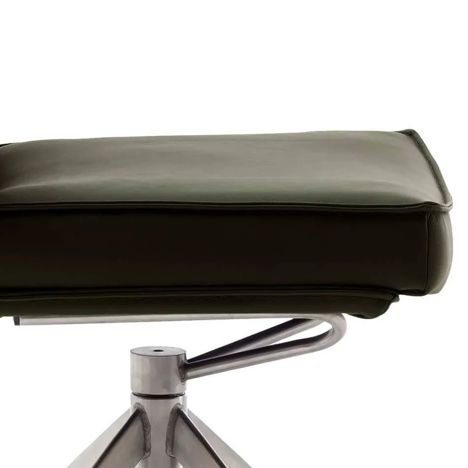 Küchenstuhl aus Leder und Edelstahl - Simael (2er Set)^Wohnen Online