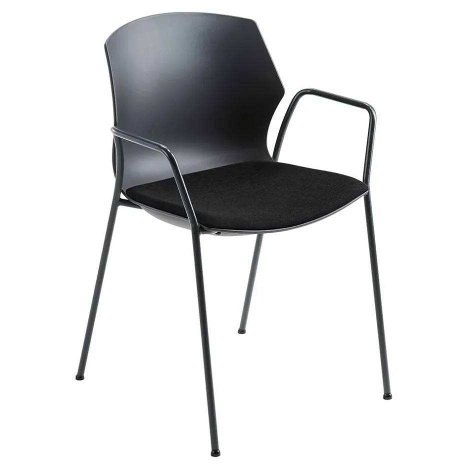 Küchenstuhl mit Armlehnen in Schwarz - Hilary^Wohnen Best