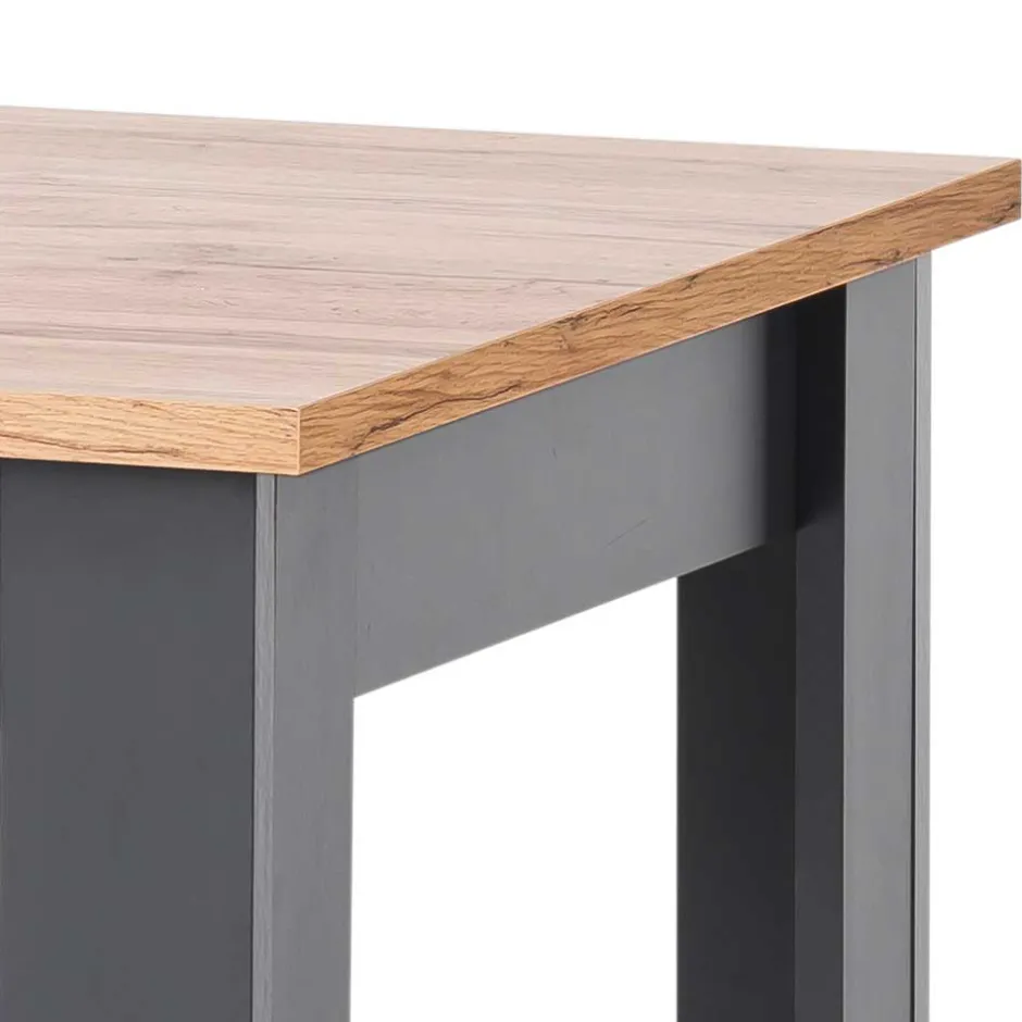 Wohnen Küchentisch in Wildeiche & Anthrazit - Lionel