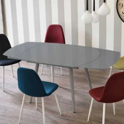 Wohnen Küchentisch Sectian aus Glas Grau