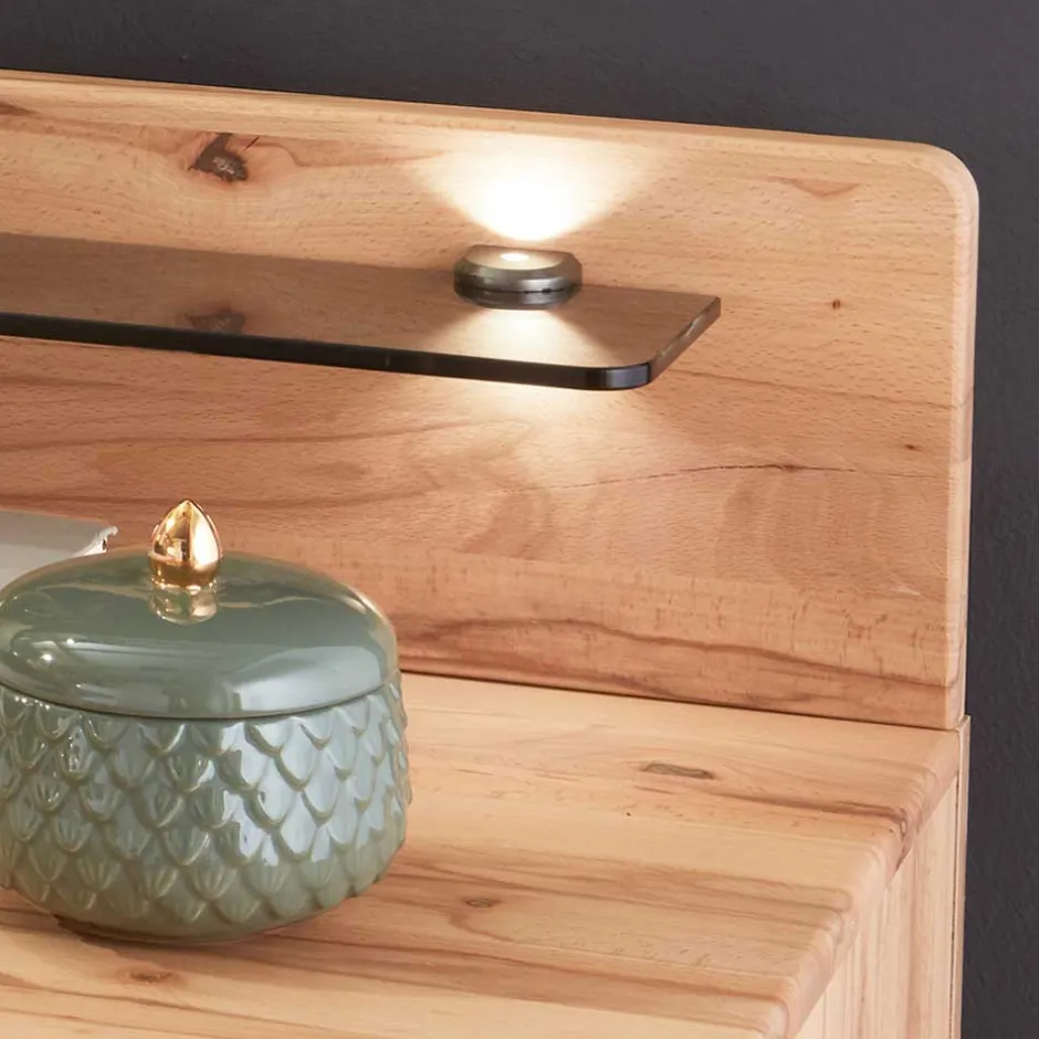 Kernbuche Bett & Nachtkommoden - Krofun (dreiteilig)^Wohnen