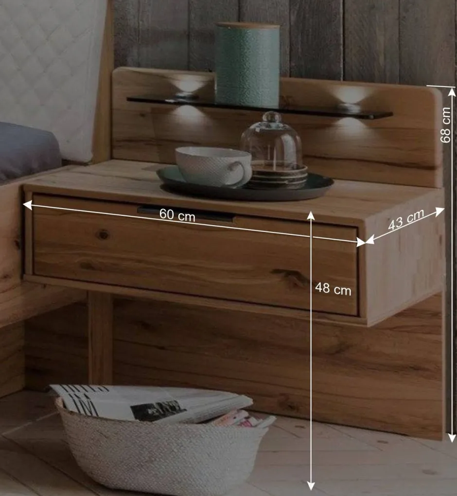 Kernbuche Bett & Nachtkommoden - Krofun (dreiteilig)^Wohnen