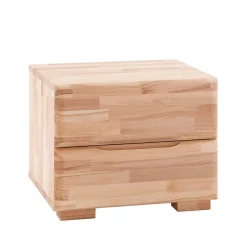 Wohnen Kernbuche Bett Issiaco und zwei Nachtschränke (dreiteilig)