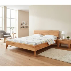 Wohnen Kernbuche Holzbett in Überlänge 210 cm - Junola I