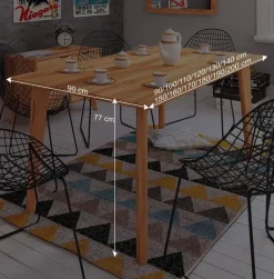 Kernbuche Holztisch mit 90 cm Breite - Junola^Wohnen Sale