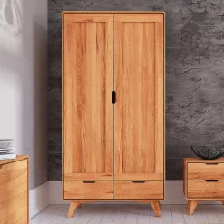 Kernbuche Kleiderschrank mit 2 Türen - Junola^Wohnen Discount