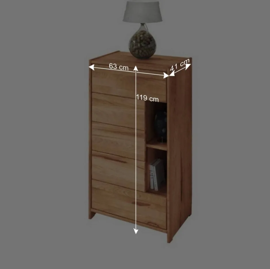 Wohnen Kernbuche Kommode Salomonia mit offenen Fächern