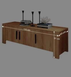 Kernbuche Lowboard Mosniak mit 3 Türen^Wohnen Online