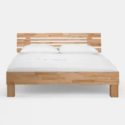 Wohnen Kernbuche Massivholzbett Bevallia mit Nachttisch (zweiteilig)