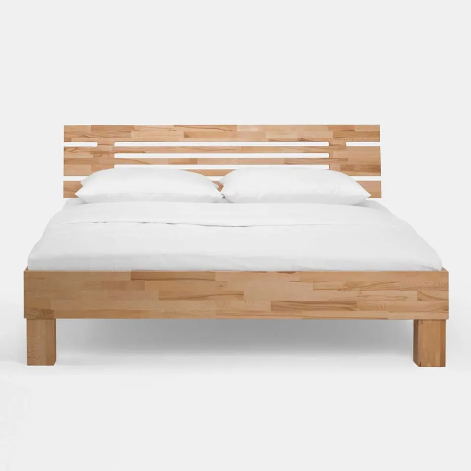 Wohnen Kernbuche Massivholzbett Bevallia mit Nachttisch (zweiteilig)