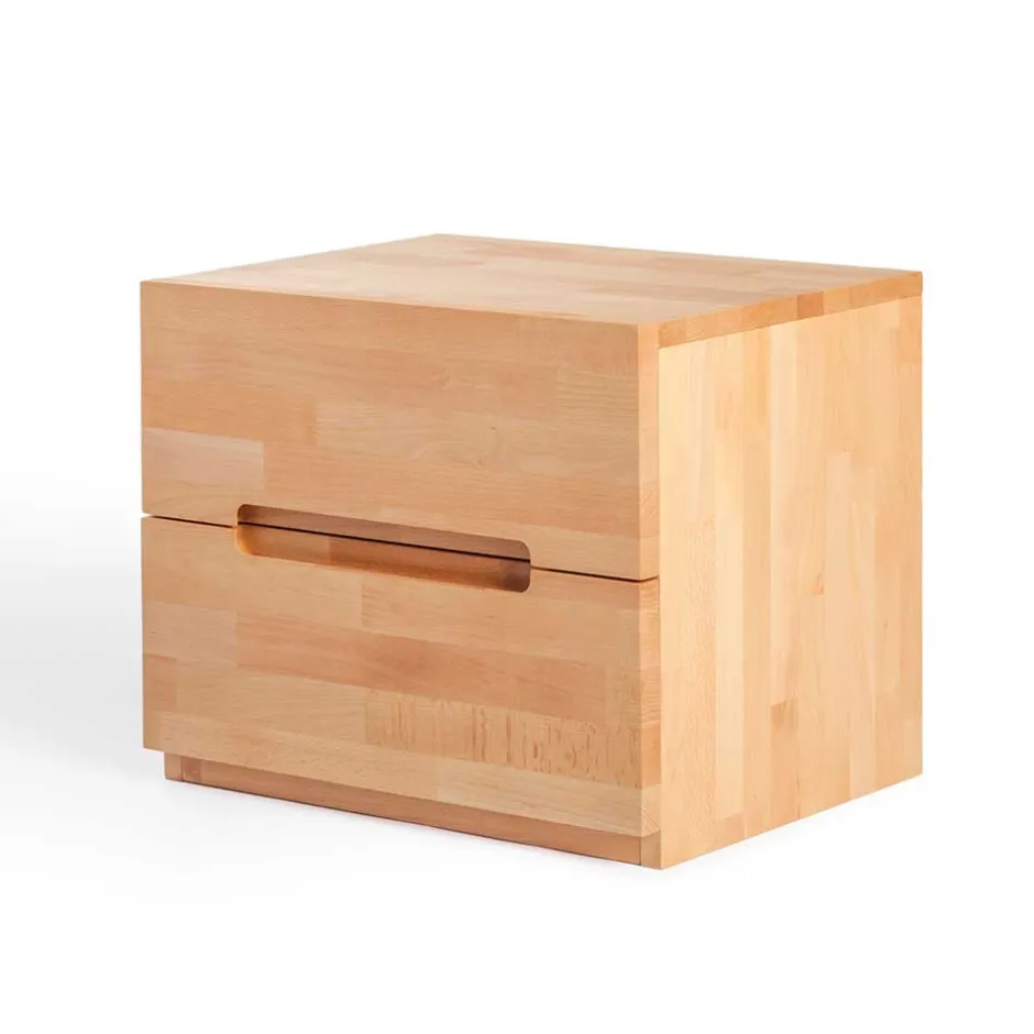 Kernbuche Nachtkommode Leoda mit 2 Soft Close Schubladen^Wohnen Best