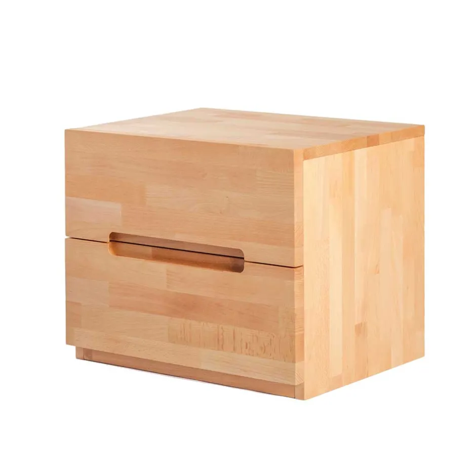 Kernbuche Nachtkommode Leoda mit 2 Soft Close Schubladen^Wohnen Best