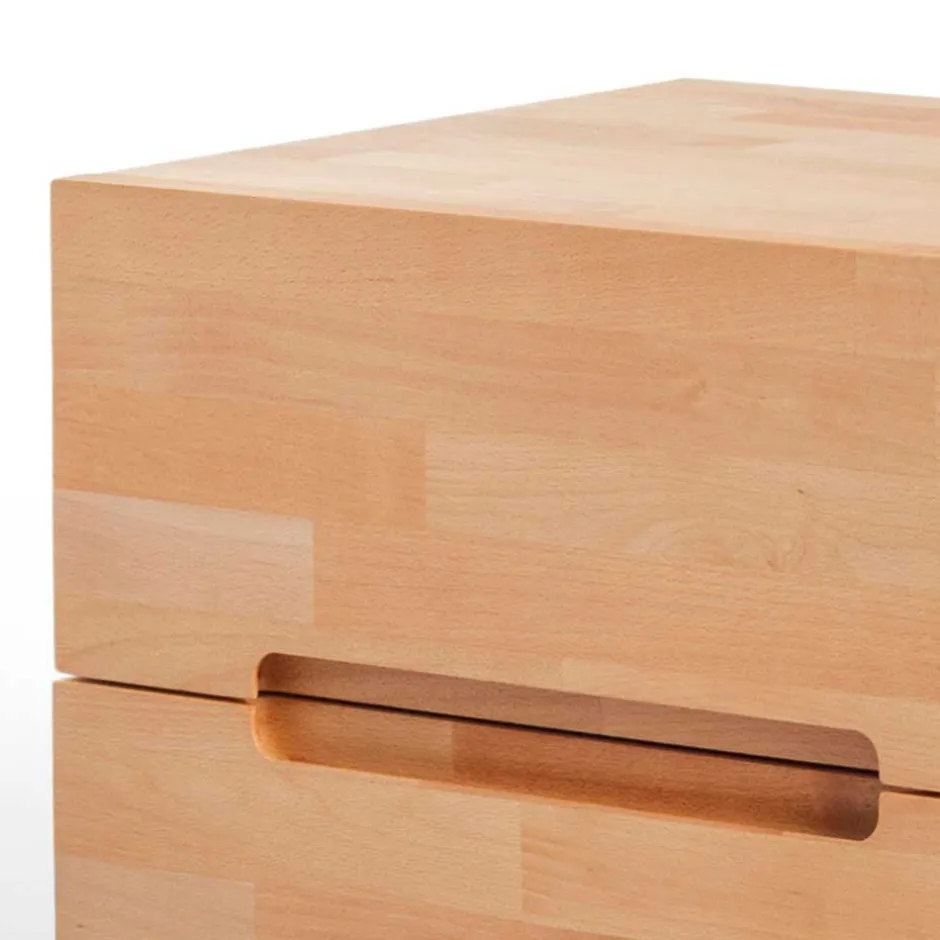 Kernbuche Nachtkommode Leoda mit 2 Soft Close Schubladen^Wohnen Best