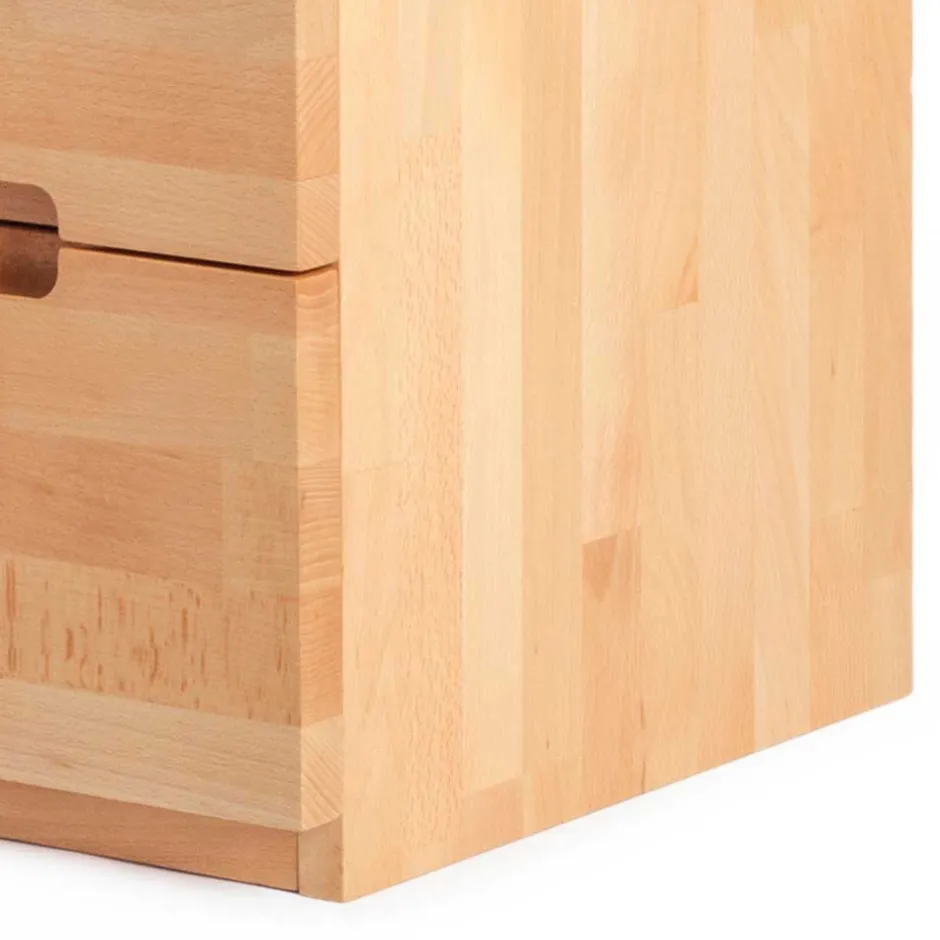 Kernbuche Nachtkommode Leoda mit 2 Soft Close Schubladen^Wohnen Best