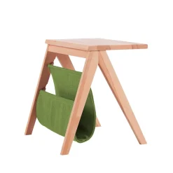 Kernbuche Nachttisch Rivaso mit Stofftasche in Grün^Wohnen Outlet