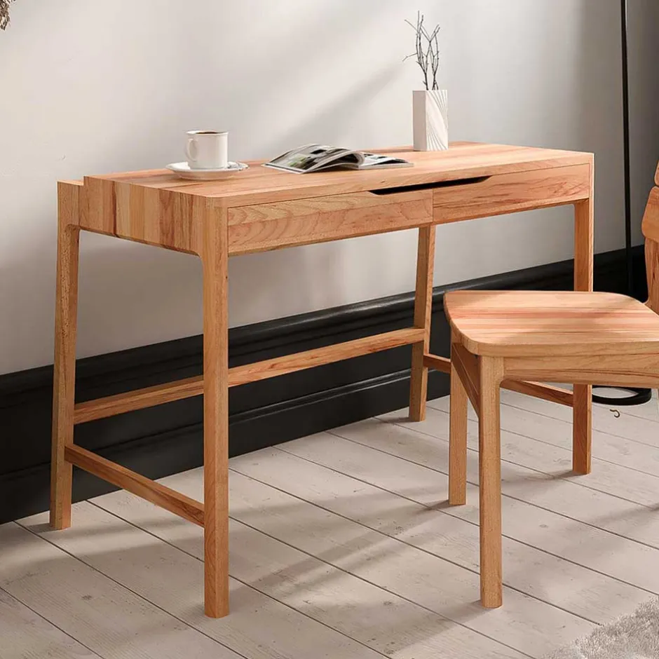 Wohnen Kernbuche Schminktisch mit zwei Schubladen - Lana