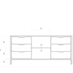 Kernbuche Sideboard mit sechs Schubladen - Lana^Wohnen New