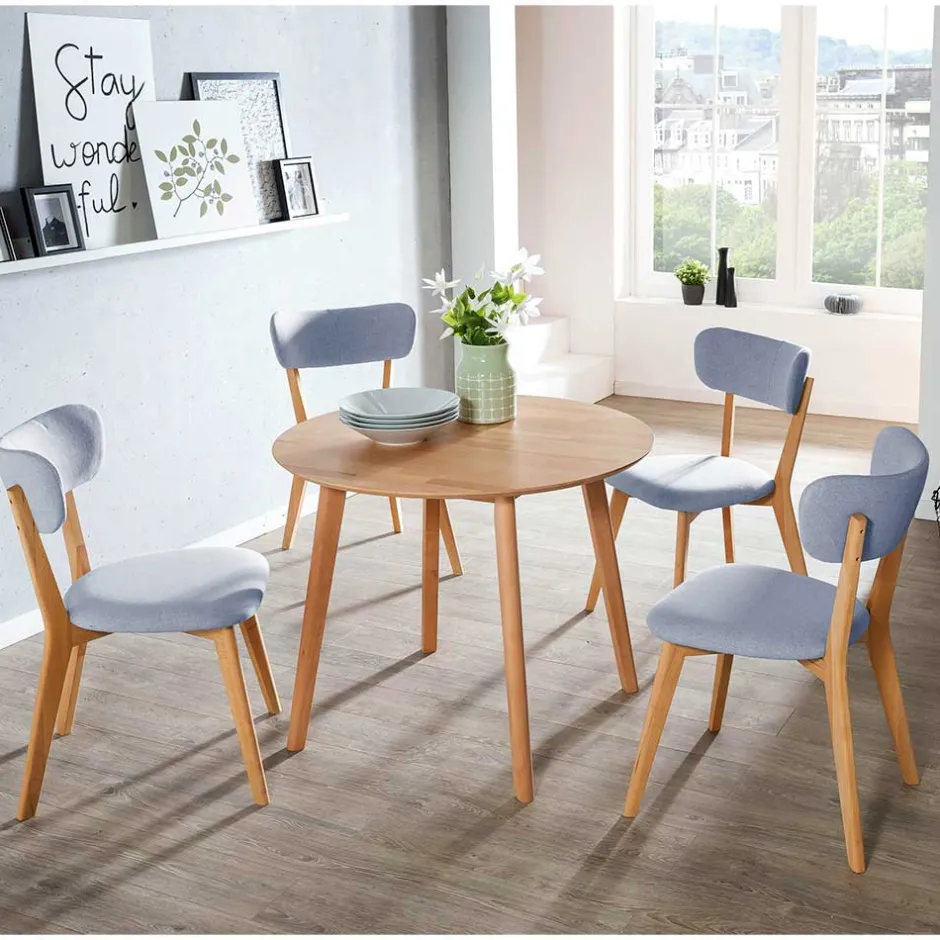 Kernbuche Tischgruppe rund - Metauro (fünfteilig)^Wohnen Sale