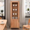 Kernbuche Vitrine in modern-elegantem Look - Lana^Wohnen Discount